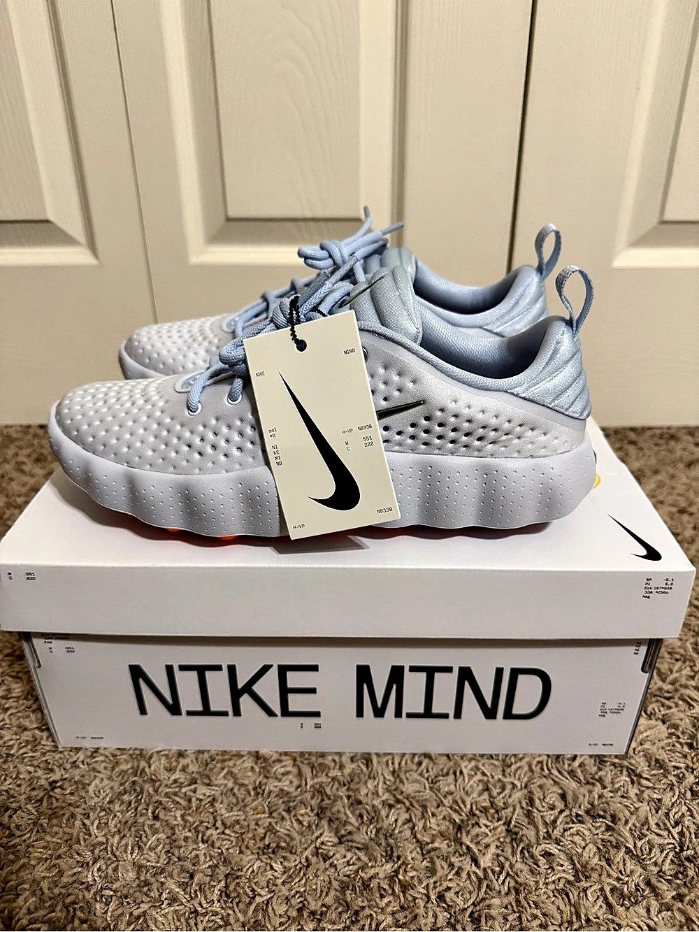 Nike Mind 002 "Football Grey" Sneakers - look light blue.